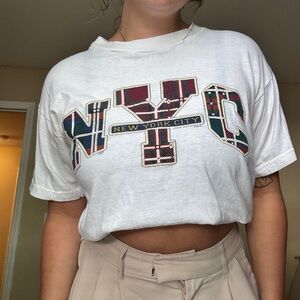 Plaid NYC Graphic Women's White Tee